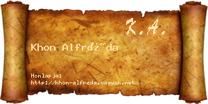 Khon Alfréda névjegykártya